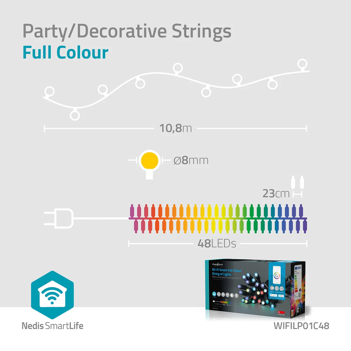SmartLife-kerstverlichting (Kleur, 48 LEDS) - Afbeelding 5