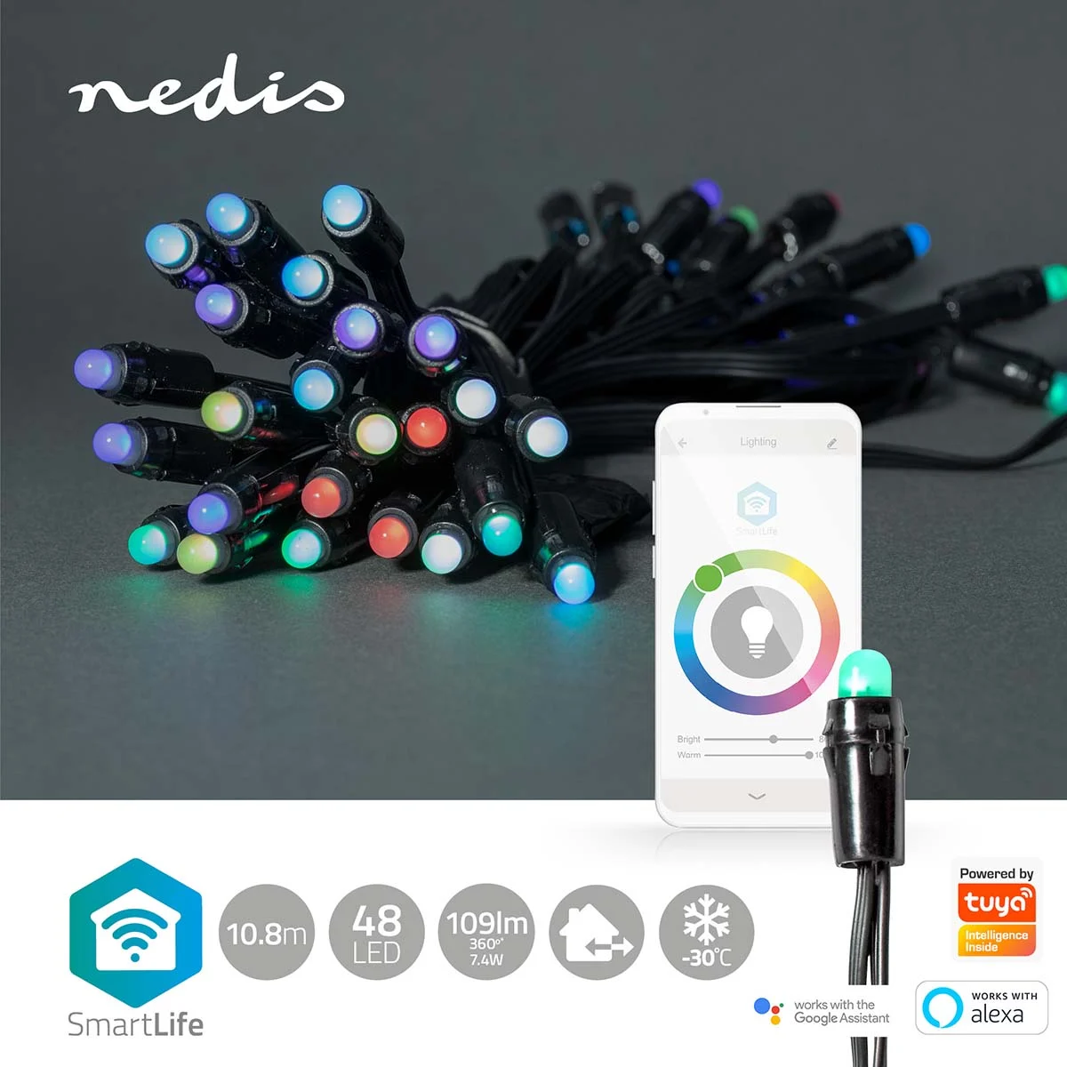 SmartLife-kerstverlichting (Kleur, 48 LEDS) - Afbeelding 6